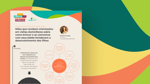 Miniatura do infográfico "Mães que recebem orientações em visitas domiciliares sobre como brincar e se comunicar com seus bebês fortalecem o desenvolvimento dos filhos"
